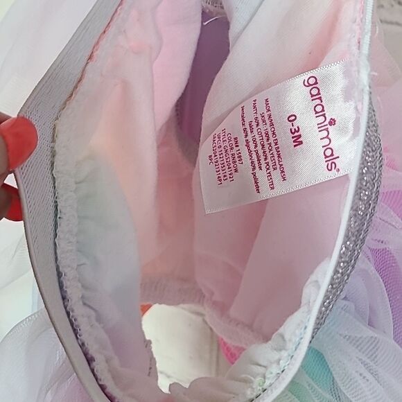 Baby Girl’s Glitter Tulle Tutu Skirt 0-3M Rainbow & Lilac Ruffled Bloomers 2-pk - Picture 8 of 10